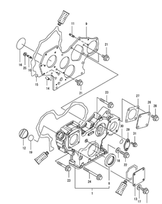 Yanmar 3tnv82a-Bdcb Gear Housing Diagram and Parts List for S7232-D 53AY8DU8050-312HP Cub Cadet Lawn Tractor